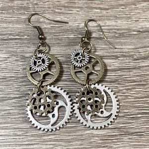2/$25 Steampunk gear earrings set